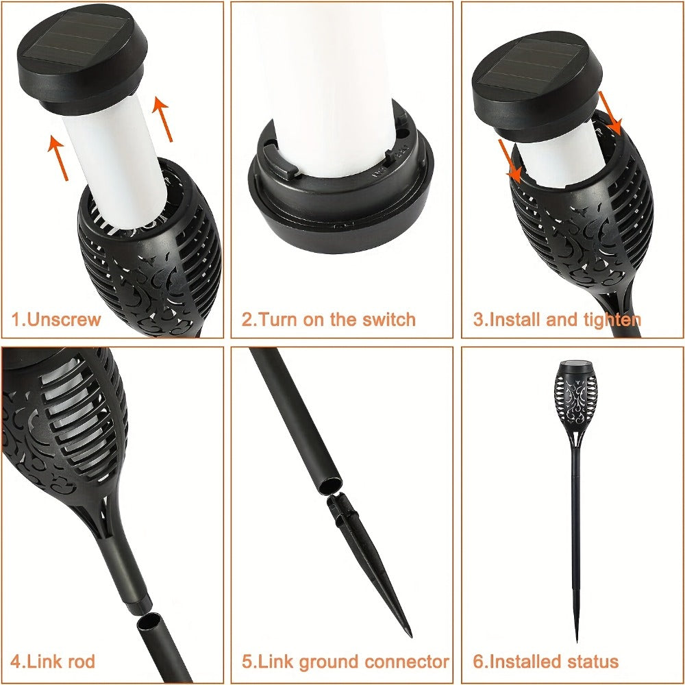 Solar Torch Lights Flickering Flame Outdoor – Auto On/Off Dancing Flame Solar Garden Lights IP54 Waterproof | Landscape Pathway Torch for Garden, Yard, Patio & Christmas Decoration - product image 8