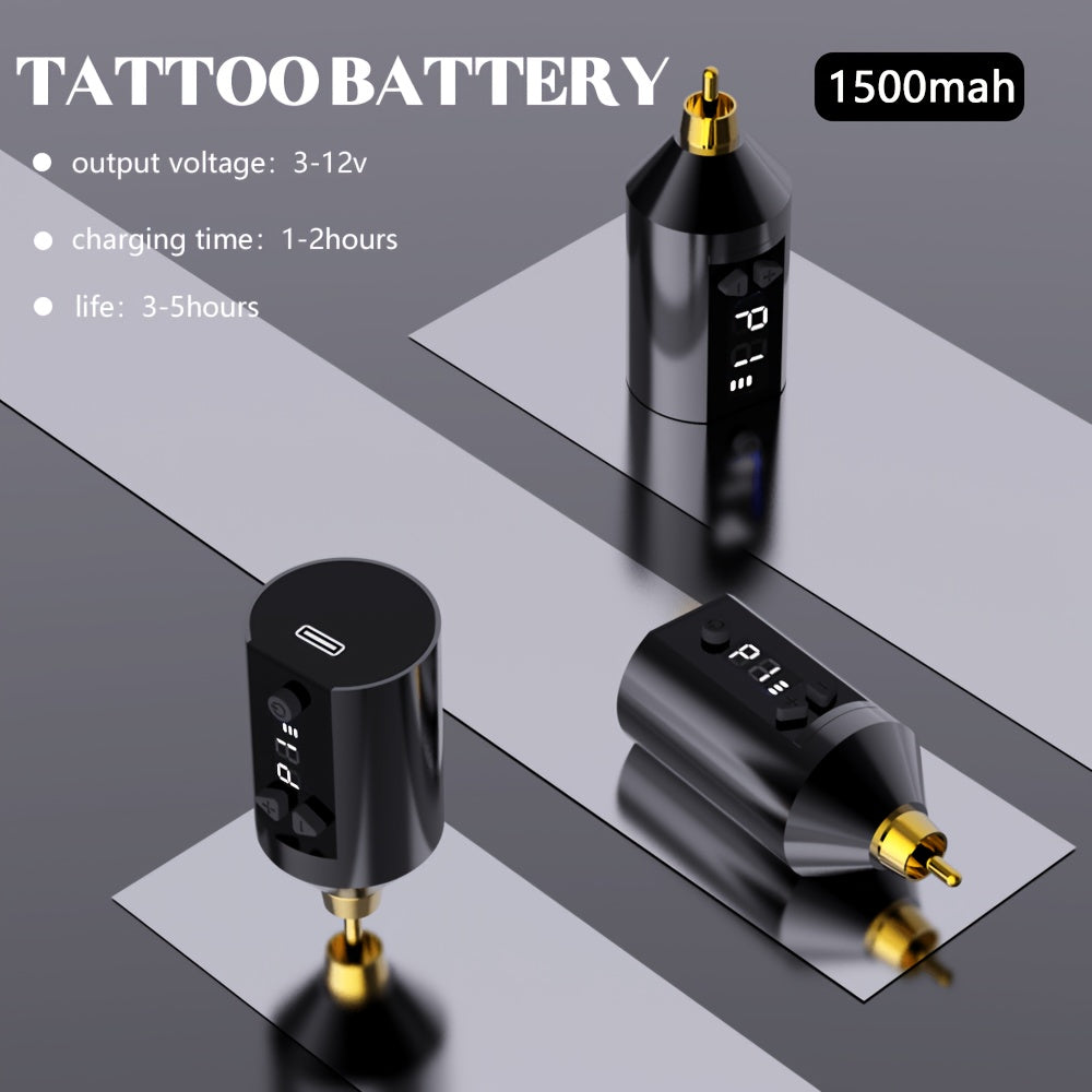 Wireless Tattoo Pen Kit GOLDPLUME Complete Set with Power Supply 10 Cartridge Needles 7 Ink Bottles Rotary Tattoo Machine for Beginners & Professional Artists - product image 5