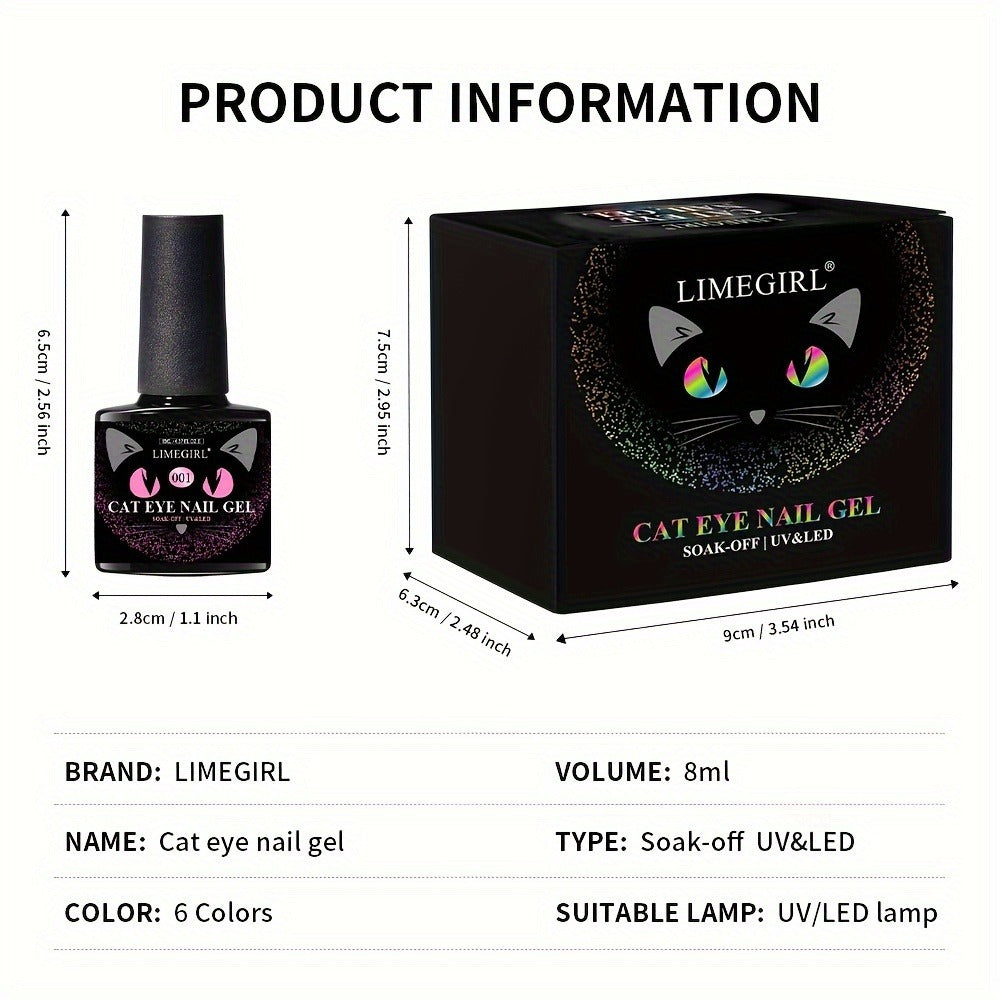 Cat Eye Gel Polish 8ml Holographic Chameleon Flash — Magnetic Sand 3D Color-Shifting Semi-Permanent UV LED Gel Varnish for Salon & Home DIY Nail Art, Gift for Women - product image 4
