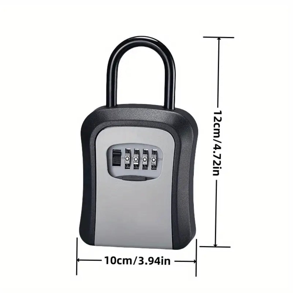 Wall-Mounted Key Lock Box with Resettable Password - Waterproof Outdoor Key Safe Box, Security Lock Box for Home Garage Garden Office Store, Heavy Duty Metal Construction, Black - product image 5
