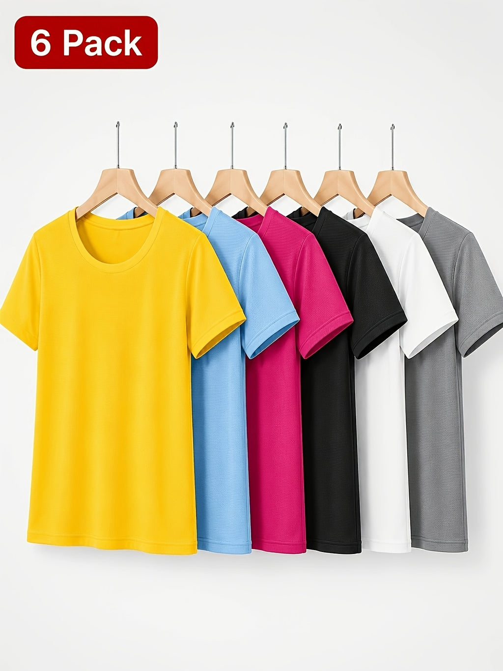 Women's 6-Pack Performance T-Shirts - Breathable, Moisture-Wicking, and Skin-Friendly for, Outdoor, and Everyday Comfort - product image 25