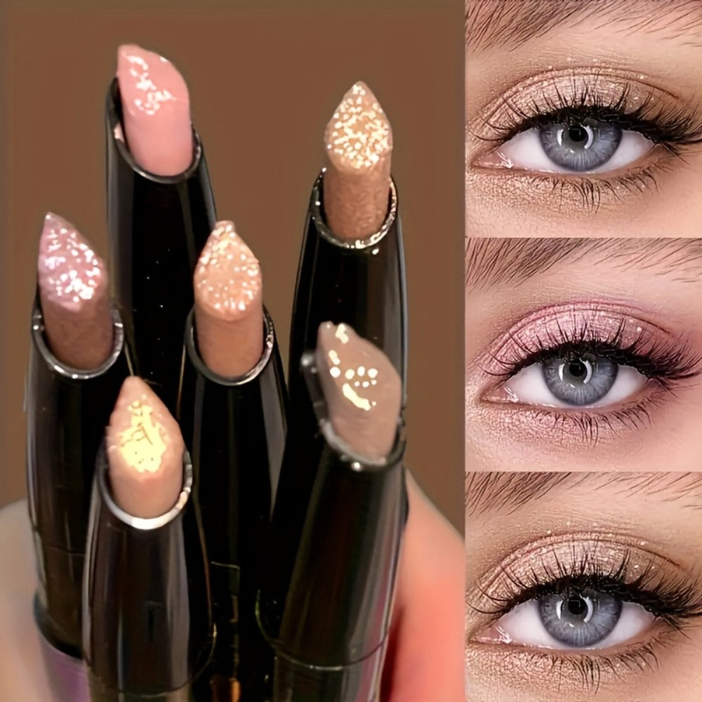 Shimmer Eyeshadow Stick Set 6 Pcs for Women – Pearl Sparkling Waterproof Long-Lasting Eye Makeup Pens with Squalane, Easy Blendable No-Brush Eyeshadow Kit, Gift for Her - product image