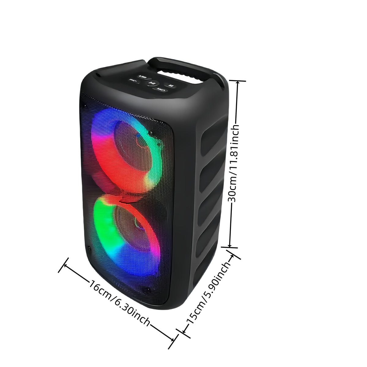 Bluetooth speaker, wireless speaker, karaoke machine with 1 wired microphone or 1 wired microphone+1 wireless microphone, adult portable speaker, PA system with LED lights singing karaoke speaker