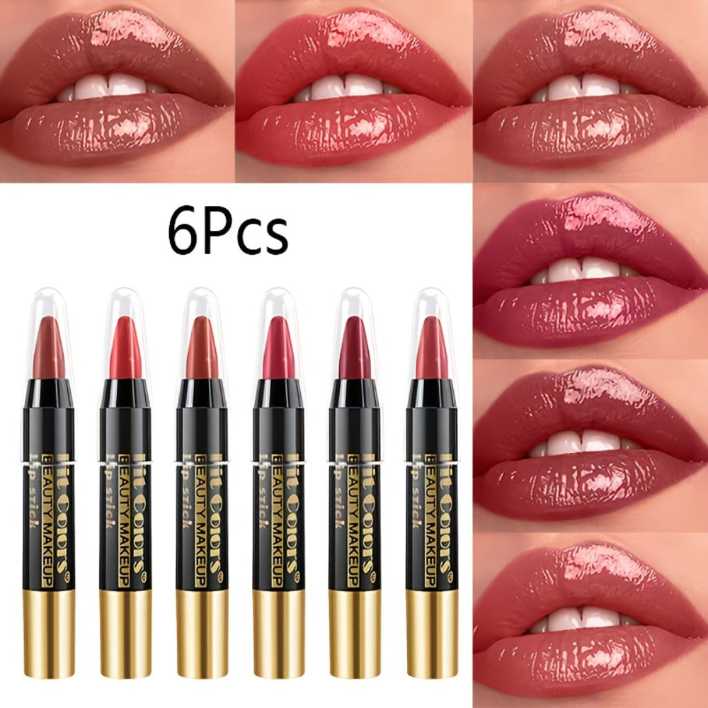 Glossy Crayon Lipstick Set 6 Pack Moisturizing Long-Lasting Nourishing Lip Color – Easy Apply Lip Crayon for Women Girls All Skin Types Versatile Shades Everyday Date Night - product image 7