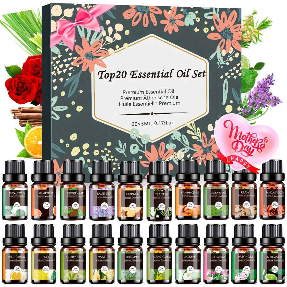 Essential Oil Set – Pure Natural Aromatherapy Oils in Amber Glass Bottles for Diffuser & Humidifier, DIY Fragrance, Valentine's Day & Holiday Gift for Women, Girls, Friends & Famil - product image 3
