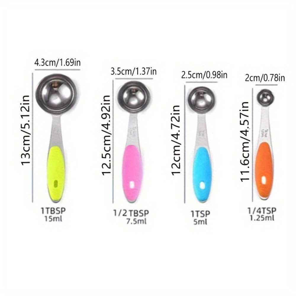 Measuring Cups and Spoons Set 10-Piece Stainless Steel with Silicone Handle – Precise Baking & Cooking Measurement Tools | Dishwasher Safe | Christmas Kitchen Gift - product image 10