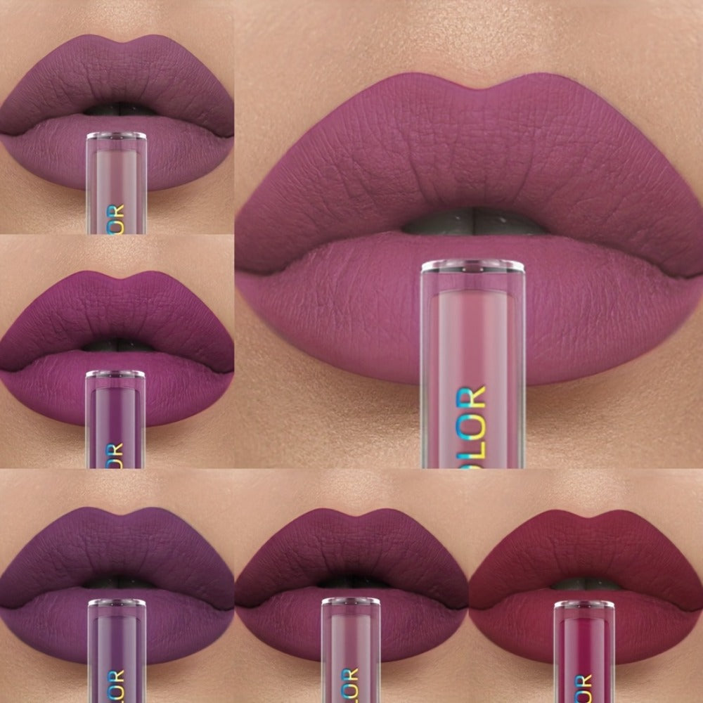 Matte Liquid Lipstick Set 6pcs Lip Glaze Long-Lasting Non-Sticky Non-Drying Colorfast Velvet Finish with Natural Scent Defines Lip Contour All-Day Wear Everyday Makeup Gift Set for - product image 4