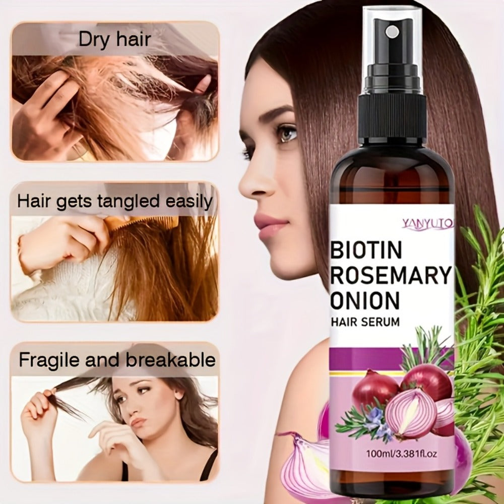 Biotin Rosemary Hair Growth Spray with Onion Extract — Leave-In Strengthening Essence Reduces Breakage Frizz Enhances Shine Scalp Health All Hair Types 100ml - product image 9