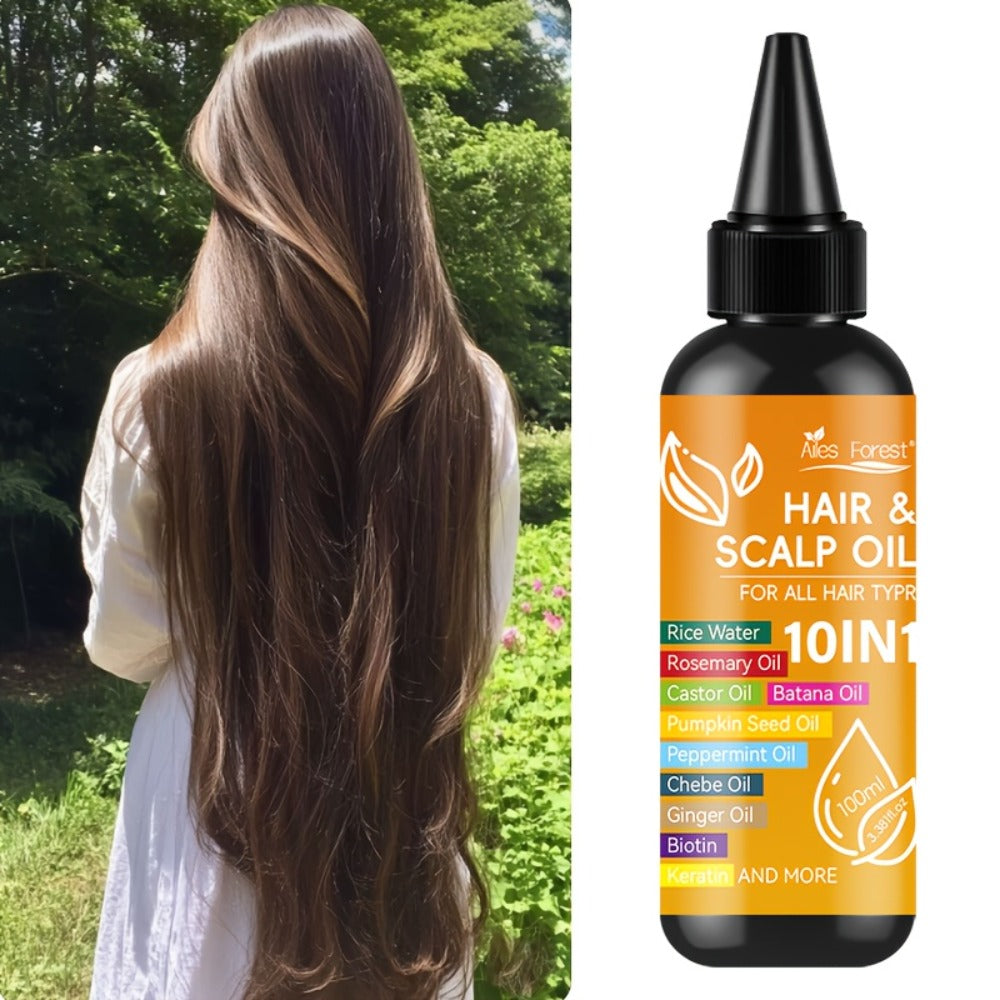Rosemary Hair Growth Oil 10-in-1 with Batana, Rice Water, Biotin & Keratin — Moisturizing Anti-Frizz Smoothing Hair Treatment Oil for All Hair Types, 100ml / 3.38oz - product image 10