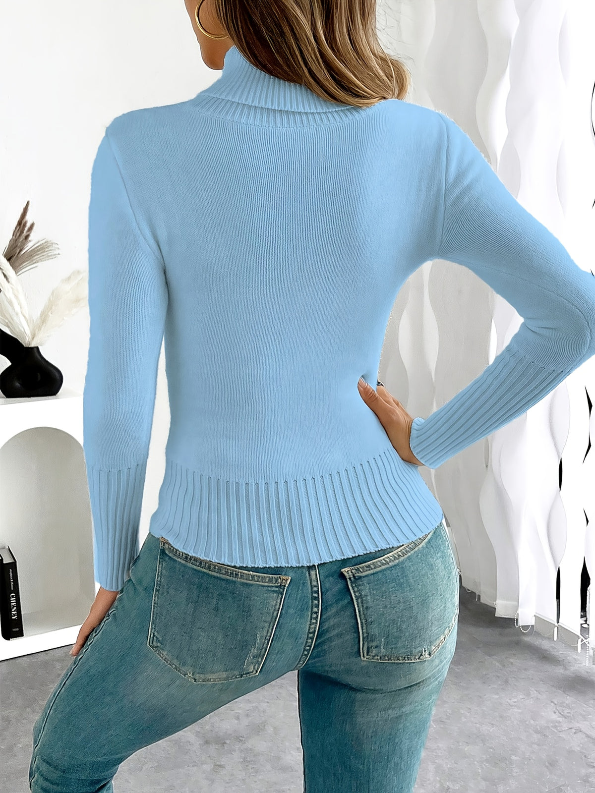 Lune's European and American Style High-Neck Thick Warm Inner Fitted Long-Sleeve Sweater, Perfect for Autumn and Winter - product image 18