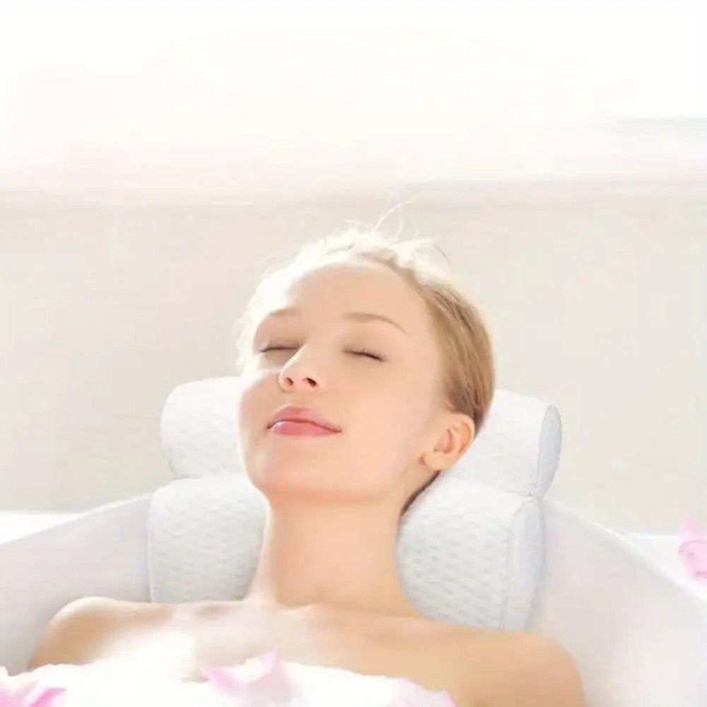 Bath Pillow with Suction Cups Spa Bathtub Neck Back Support Cushion Non-Slip Waterproof Headrest for Tub Relaxation Home Spa Accessories Women Men Ergonomic Quick-Dry Mold Resistan - product image 9