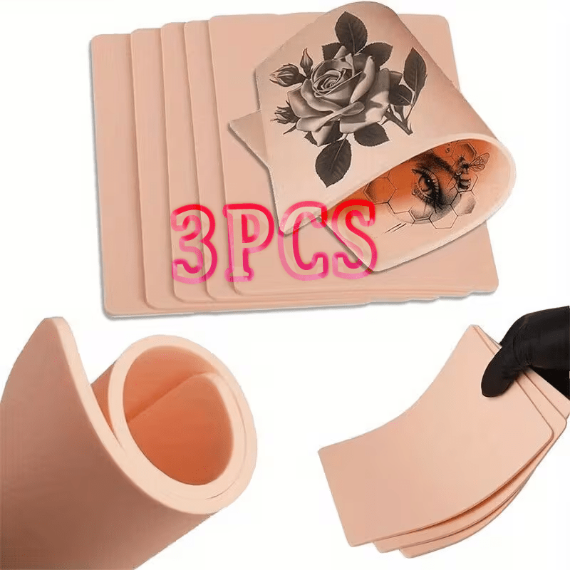 Tattoo Practice Skin Silicone Double-Sided — Flexible Fake Skin 1mm, Realistic Curvature for Tattoo Artists, Beginners, Eyebrow & Lip PMU Training, Pink & Yellow - product image 18