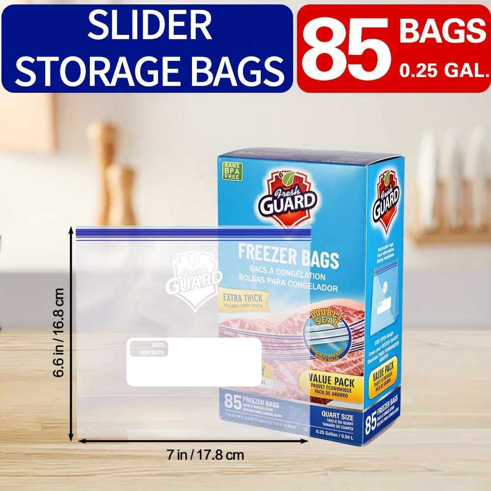 Food Storage Bags 85 Pack 0.25 Gallon | Resealable Freshness Bags Heavy Duty Secure Seal for Fruits, Vegetables, Grains & Meats, Kitchen Food Organization Bags, Flexible Freezer &  - product image 6