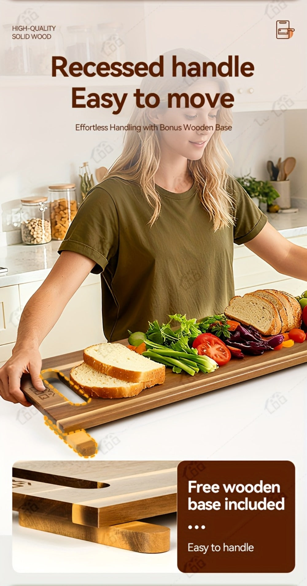 Charcuterie Board Extra Large 36x12 Inch Acacia Wood Cutting Board with Handles 3FT Rectangular Cheese Serving Platter Oversized Grazing Board for Meat Appetizers Party Entertainin - product image 23