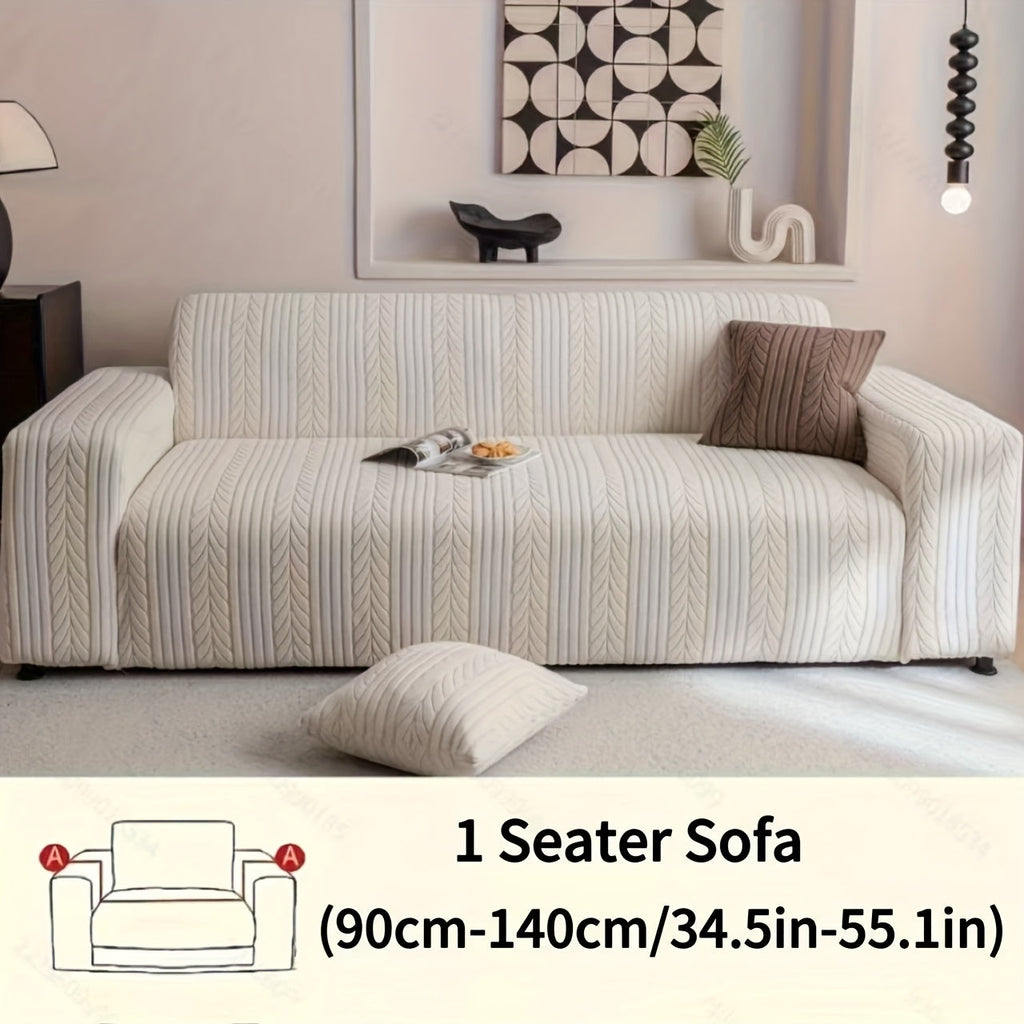 Sofa Cover Stretchy Washable Slipcover for 1 2 3 4 Seater Couch, Zigzag Textured Fabric, Scratch Slip Resistant Furniture Protector, Cream White Light Grey Dark Gray Coffee Brown - product image 39