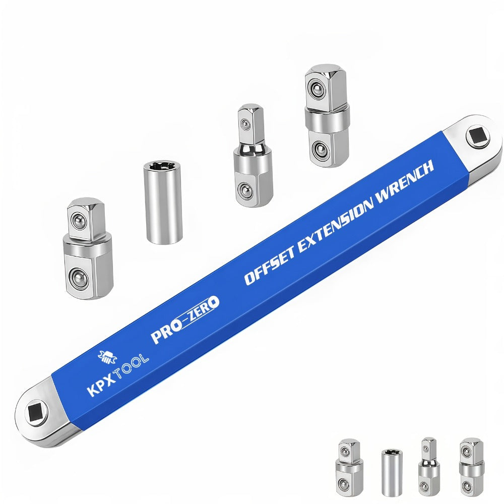 Ratchet Wrench Set 2-in-1 Multi-Function Offset Extension | 1/2" 1/4" 3/8" Square Head Adapters | 180° Swivel High Torque Non-Slip Handle | Durable Metal Automotive Repair Hand Too - product image 5
