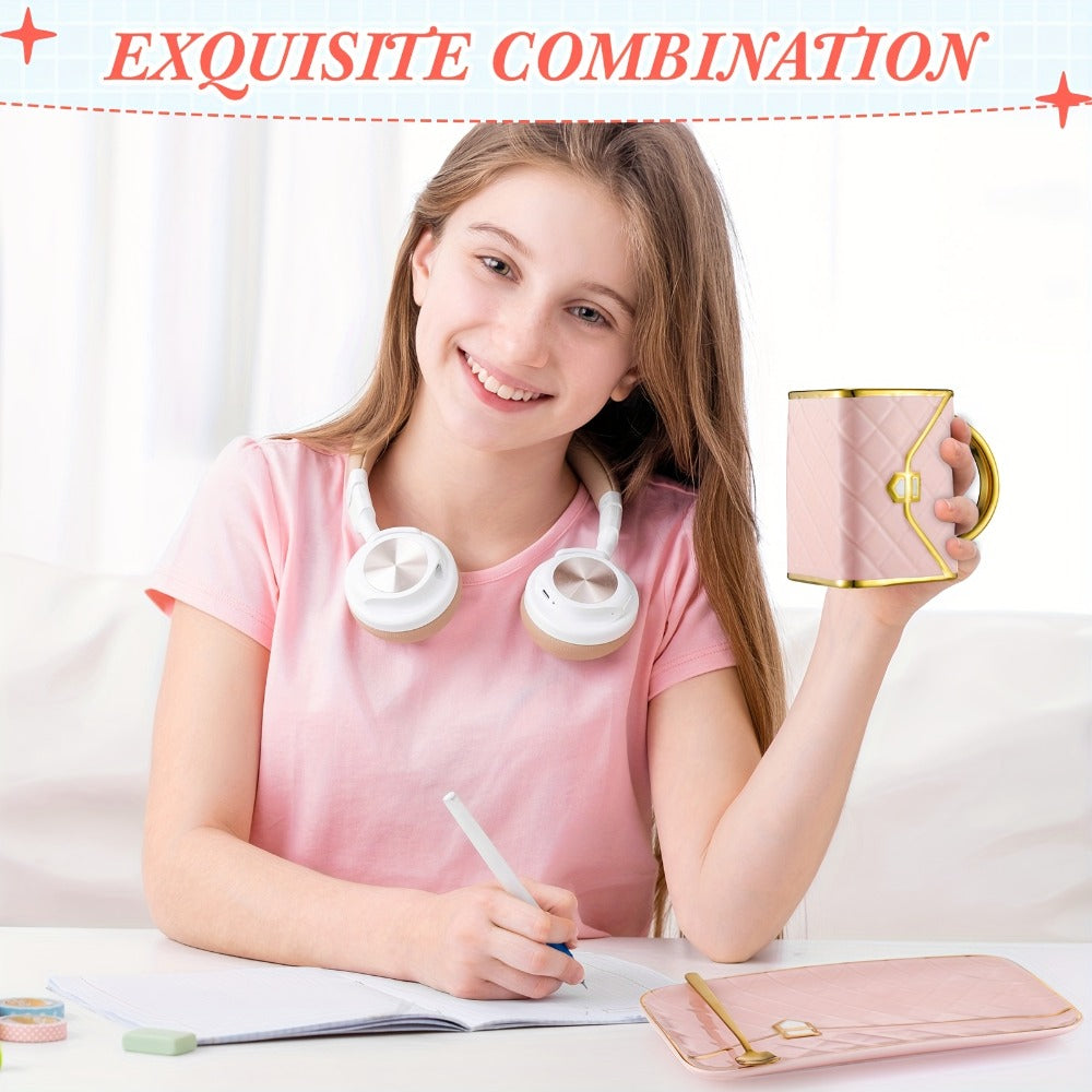 Purse Shaped Coffee Mug Set of 4 – 10 Oz Handbag Ceramic Tea Cup with Saucer & Spoon – Novelty Fashion Gift Mug for Women – Perfect Birthday, Mother's Day & Housewarming Gift - product image 7