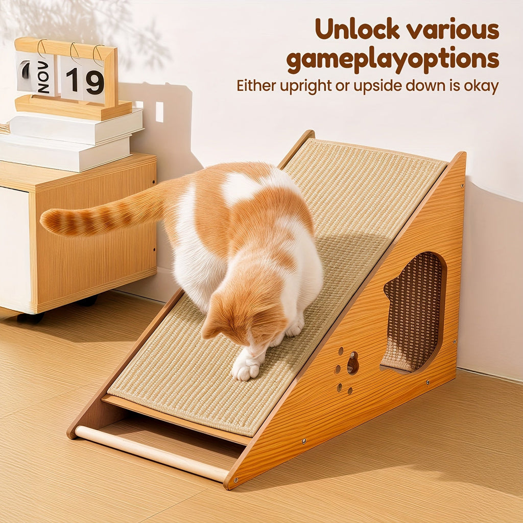 Cat Scratching Board 27 Inch Multi-Functional Sisal Scratcher with Teaser Balls | Wear-Resistant Cat Paw Pads, Furniture Protector, Easy Install Indoor Cat - product image 4