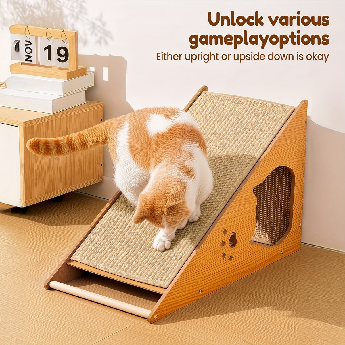 Cat Scratching Board 27 Inch Multi-Functional Sisal Scratcher with Teaser Balls | Wear-Resistant Cat Paw Pads, Furniture Protector, Easy Install Indoor Cat - product image 4