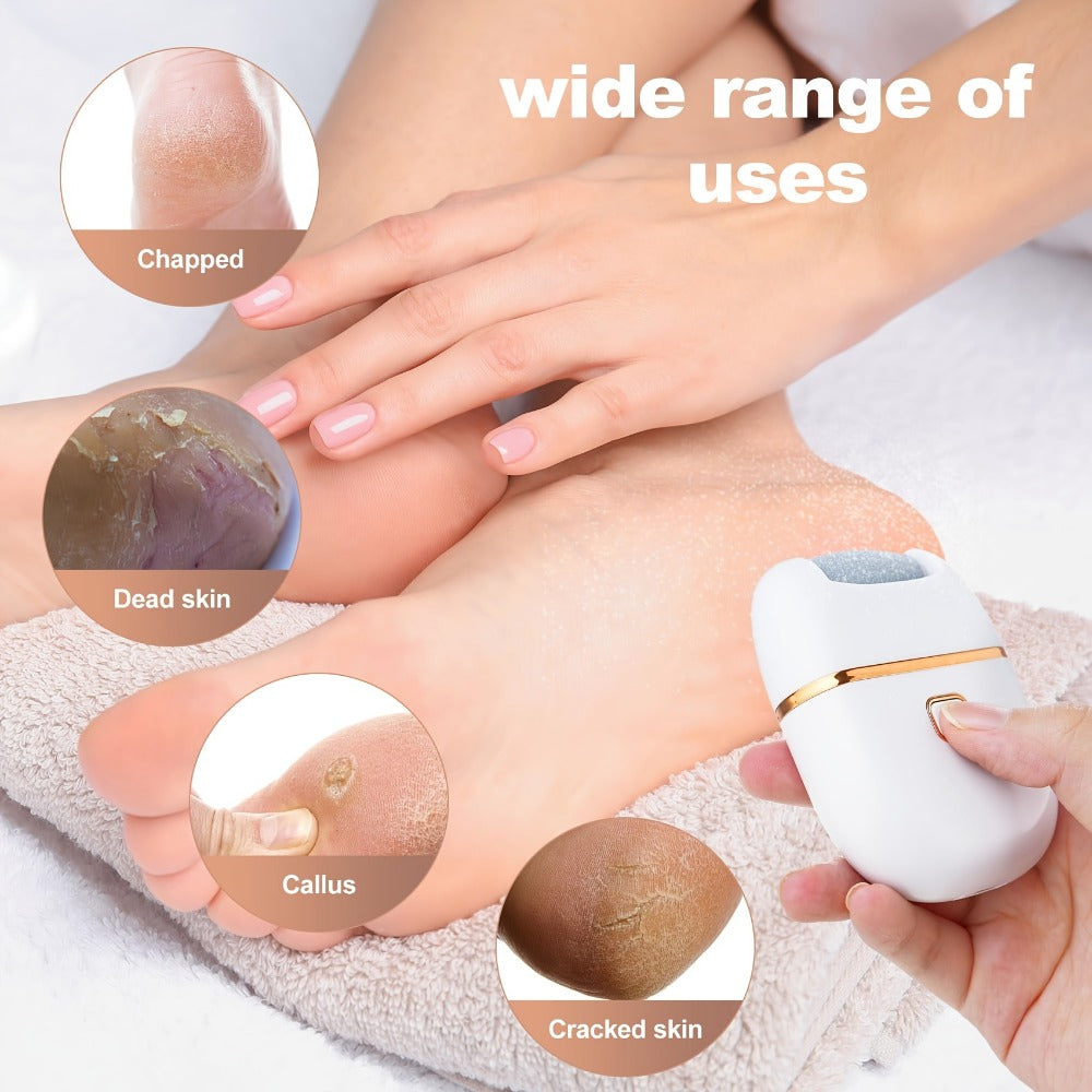 Electric Callus Remover Rechargeable Foot Grinder with 3 Replacement Heads 2 Speed Settings IPX5 Waterproof USB Charging Portable Pedicure Tool for Cracked Heels Dead Skin Women Me - product image 7