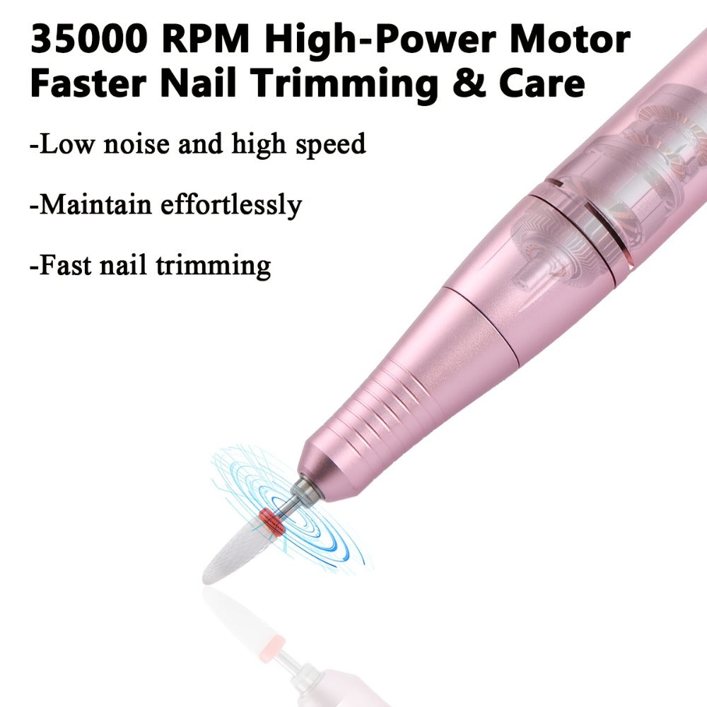 35000RPM Electric Nail Drill Rechargeable – Portable USB-Powered Low Noise Nail Efile for Manicure & Pedicure | Professional Cordless Nail Drill for Acrylic & Gel Nails, Gift for W - product image 16