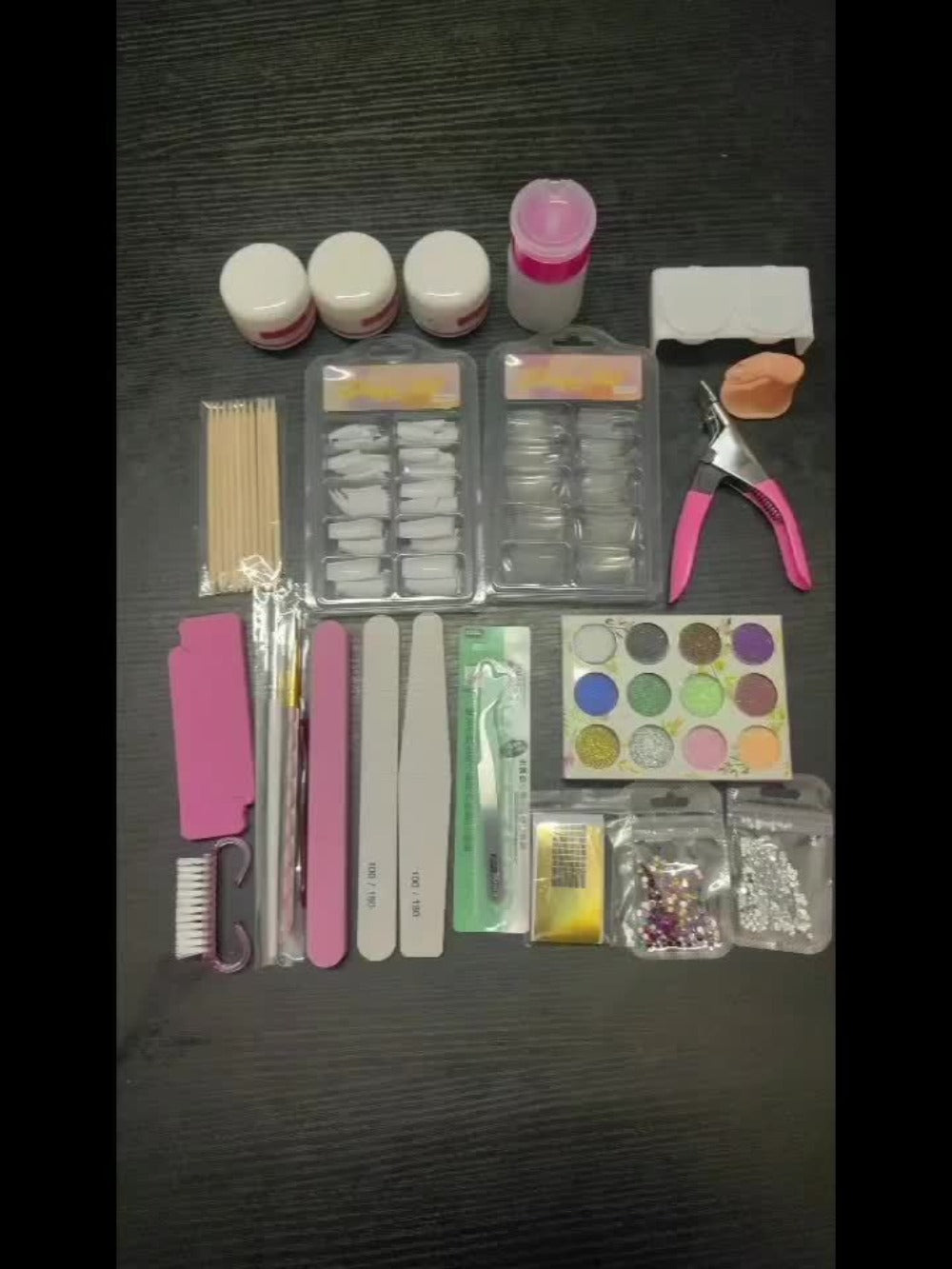 Acrylic Nail Powder Kit 12 Colors Glitter – Complete Beginner Nail Extension Tool Set with Nail Plate, Press Bottle & Extension Paper Holder for Salon & DIY Home Nail Art - product image 6