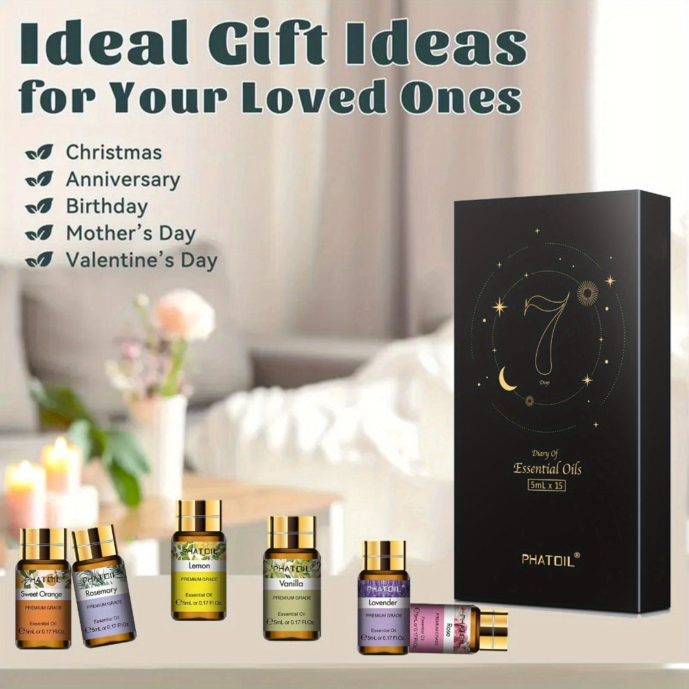 Essential Oil Kit 15pcs – 5ml Aromatherapy Gift Set for Diffuser, Humidifier & Candle Making | Mother's Day, Christmas, Valentine's Day Gift - product image 2