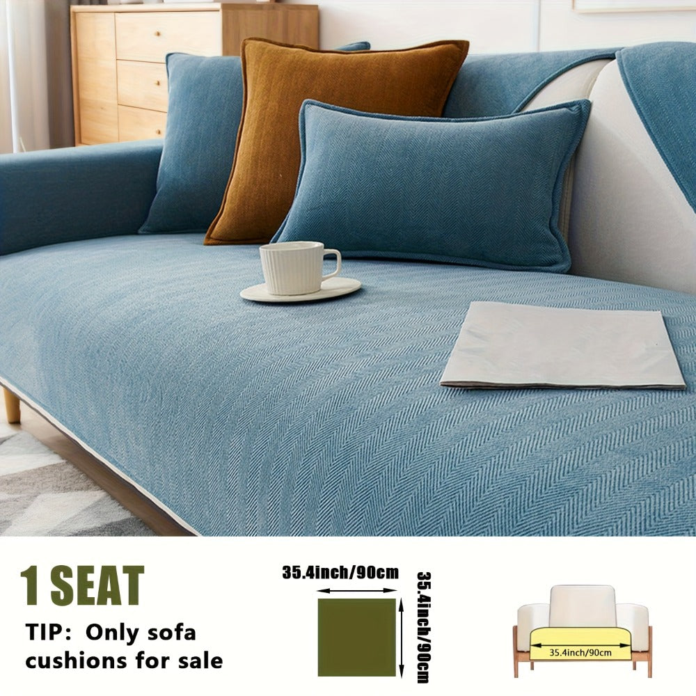 Chenille Ribbed Sofa Cover - Pet Friendly Non-Slip Machine Washable Soft Stretch Slipcover for 1-4 Seater Sectional Sofa Living Room Bedroom Office, 9 Colors - product image 23