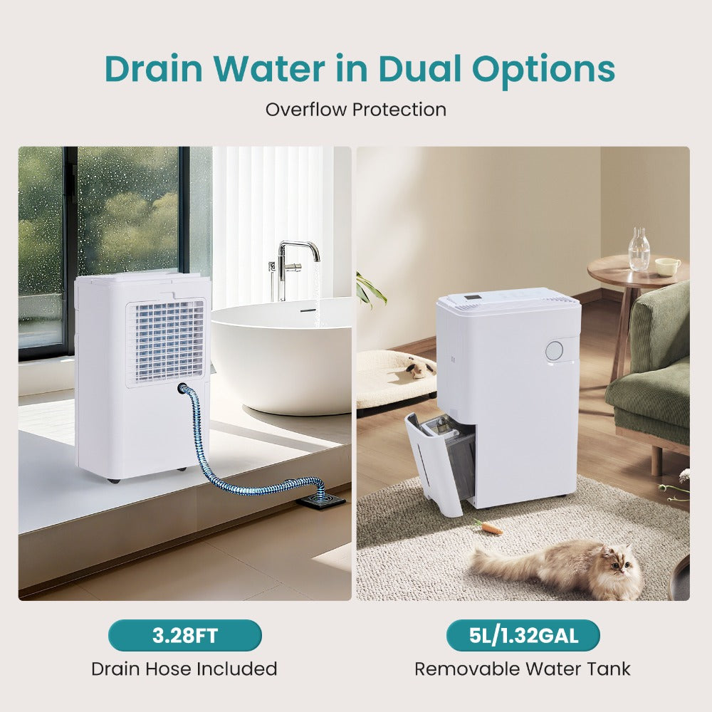Dehumidifier for Basement 50 Pint 5500 Sq Ft with Drain Hose, Portable Home Dehumidifier for Large Room Bedroom Bathroom, 3 Modes Auto Shut-Off Quiet Fan Washable Filter Humidity C - product image 19