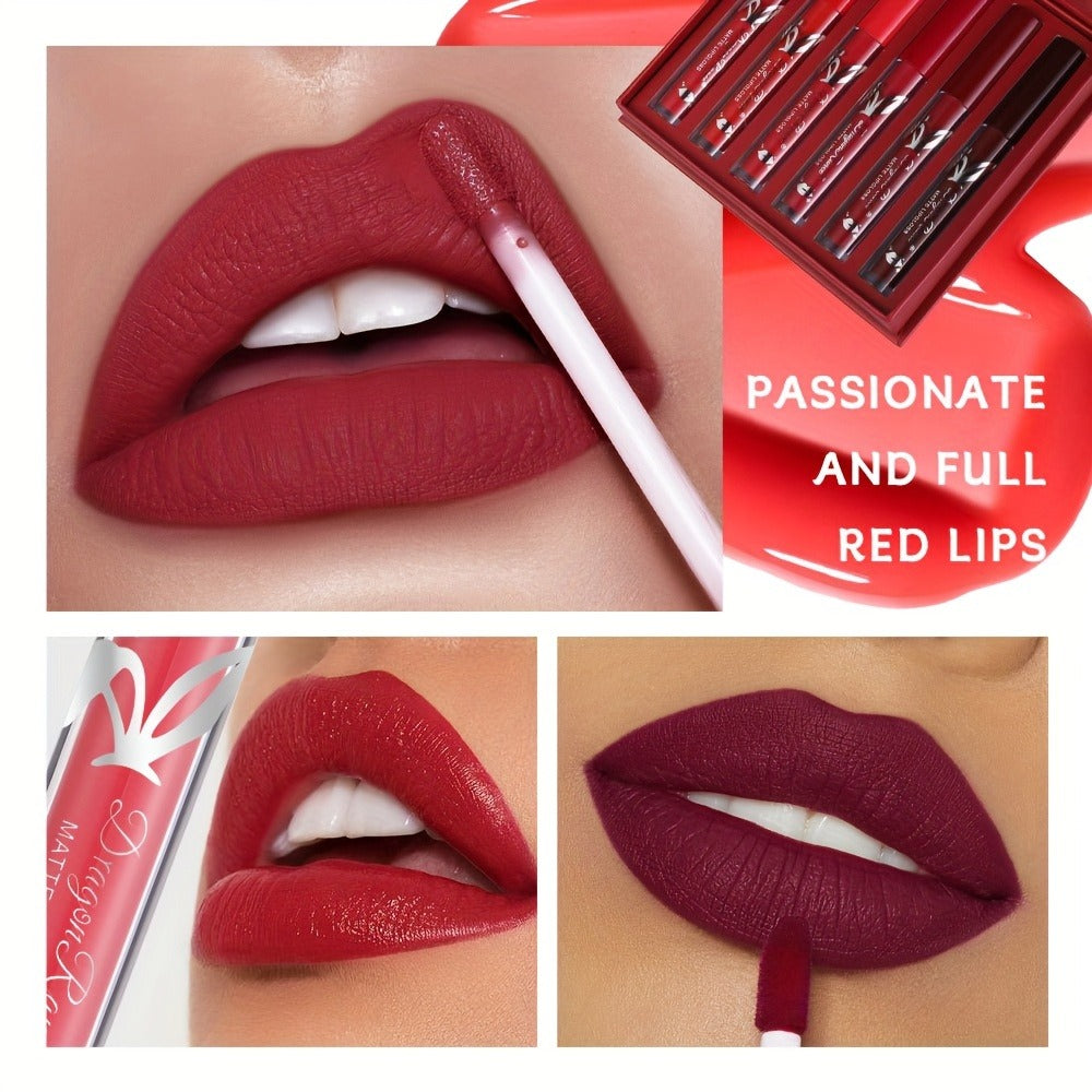Red Lip Gloss Set 6 Pcs Squalane Long-Lasting Non-Transfer Moisturizing Glossy Lip Glaze Vibrant Red Tones Crimson Berry for Date Night Party Wedding Gift for Women - product image 4