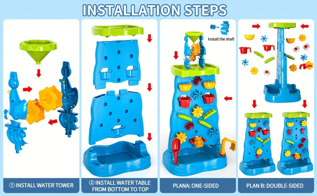 Outdoor Sensory Activity Toy for Toddlers Ages 3+, Beach Tools Included, Backyard Summer STEM Gift for Boys & Girls | Water Play Table for Kids Double-Sided - product image 15