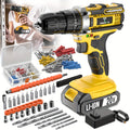 20V Cordless Drill Set Impact Power Drill 3/8 Inch Keyless Chuck 18+3 Clutch 45Nm Max Torque 2-Speed Work Light 2.0Ah Battery Fast Charger 136 148 PCS Kit - product image 22
