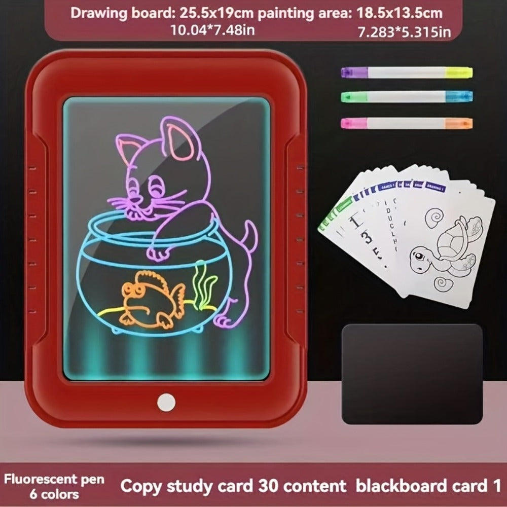 Magic LED Drawing Board for Kids with 15 Double-Sided Tracing Cards & 6 Washable Markers – Perfect Christmas & Birthday Gift – Light Up Luminous Art Board for - product image 10