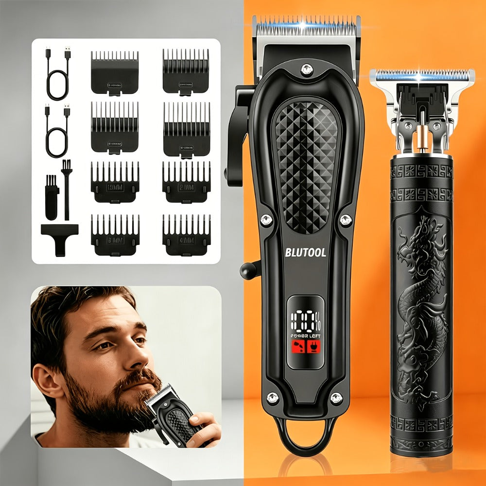 Multi-Piece Hair Clipper Kit for Men – USB Rechargeable Cordless Electric Trimmer Set, 2-Piece & 4-Piece Home Travel Barber Tool, Black Blue Gold Grooming Gift - product image 7