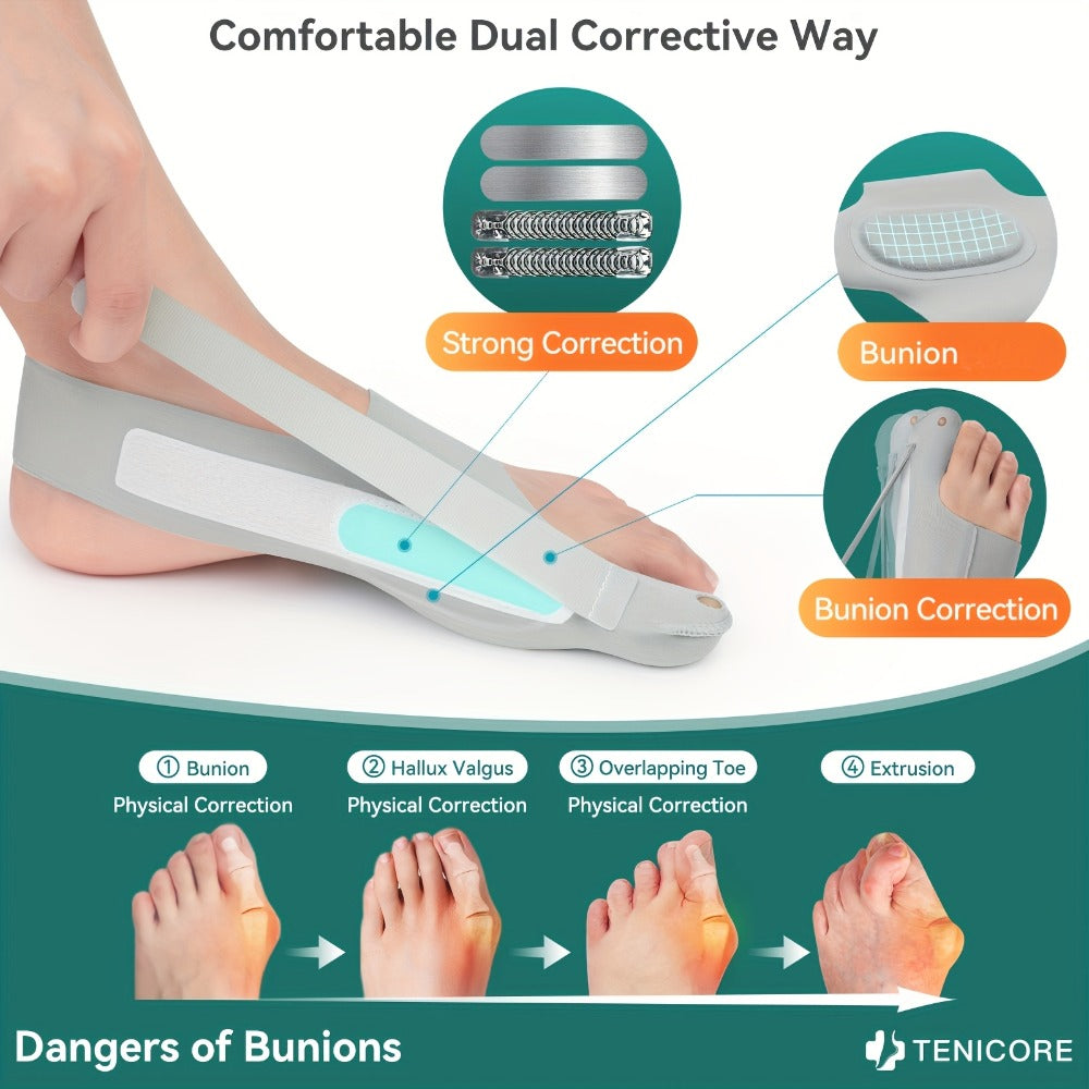 Bunion Corrector Sleeves 2-Pack – 4-Point Fixation Big Toe Separator, Adjustable Day & Night Hammer Toe Straightener for Men & Women - product image 2