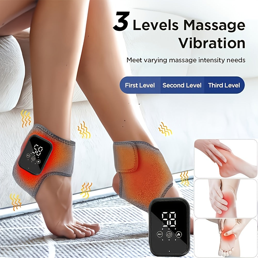 Foot Massager Electric Heated Ankle Wrap | 3 Heat Levels 3 Vibration Modes Touch Screen Timer | Relieves Ankle Pain Plantar Fasciitis Arthritis Muscle Fatigue | Fits Left & Right F - product image 6