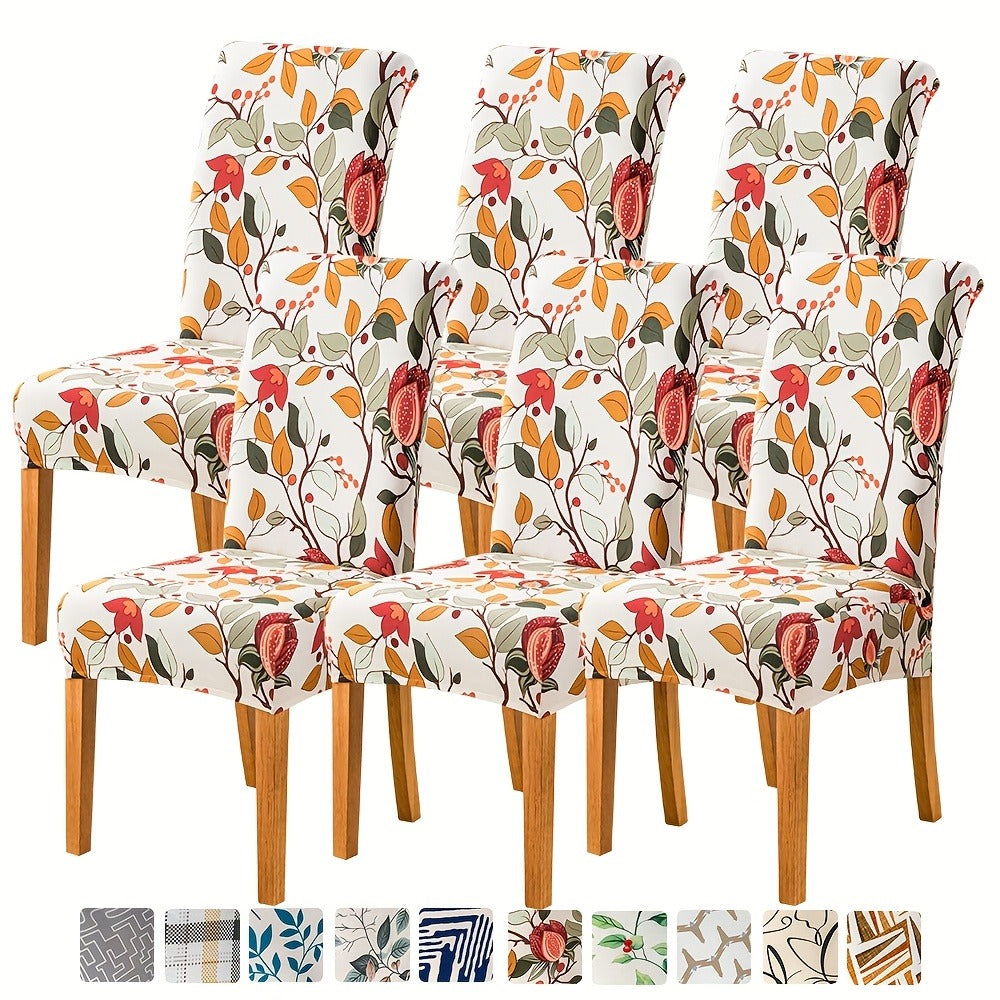 Dining Chair Covers Slipcovers Set of 4 or 6 - Spandex Stretch Milk Velvet Removable Washable Parsons Chair Protector | Anti-Slip Elastic Band | Multiple Prints | Kitchen Dining Ro - product image 8