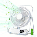 Desk Fan Portable USB Rechargeable 3000mAh Battery 5-Speed Adjustable 180 Degree Foldable Ultra Quiet Digital Display Acrylic for Home Office Travel Lightweight Cooling Fan - product image 12