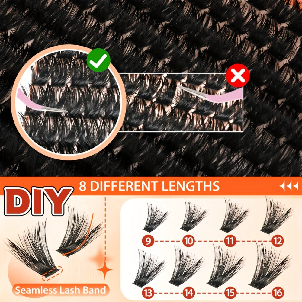 100D Volume Cluster Lashes DIY Individual Lash Extension Kit – Soft Reusable Single Clusters for Full Thick Dramatic Lash Look, Beginner & Pro Friendly Home Salon Use - product image 10