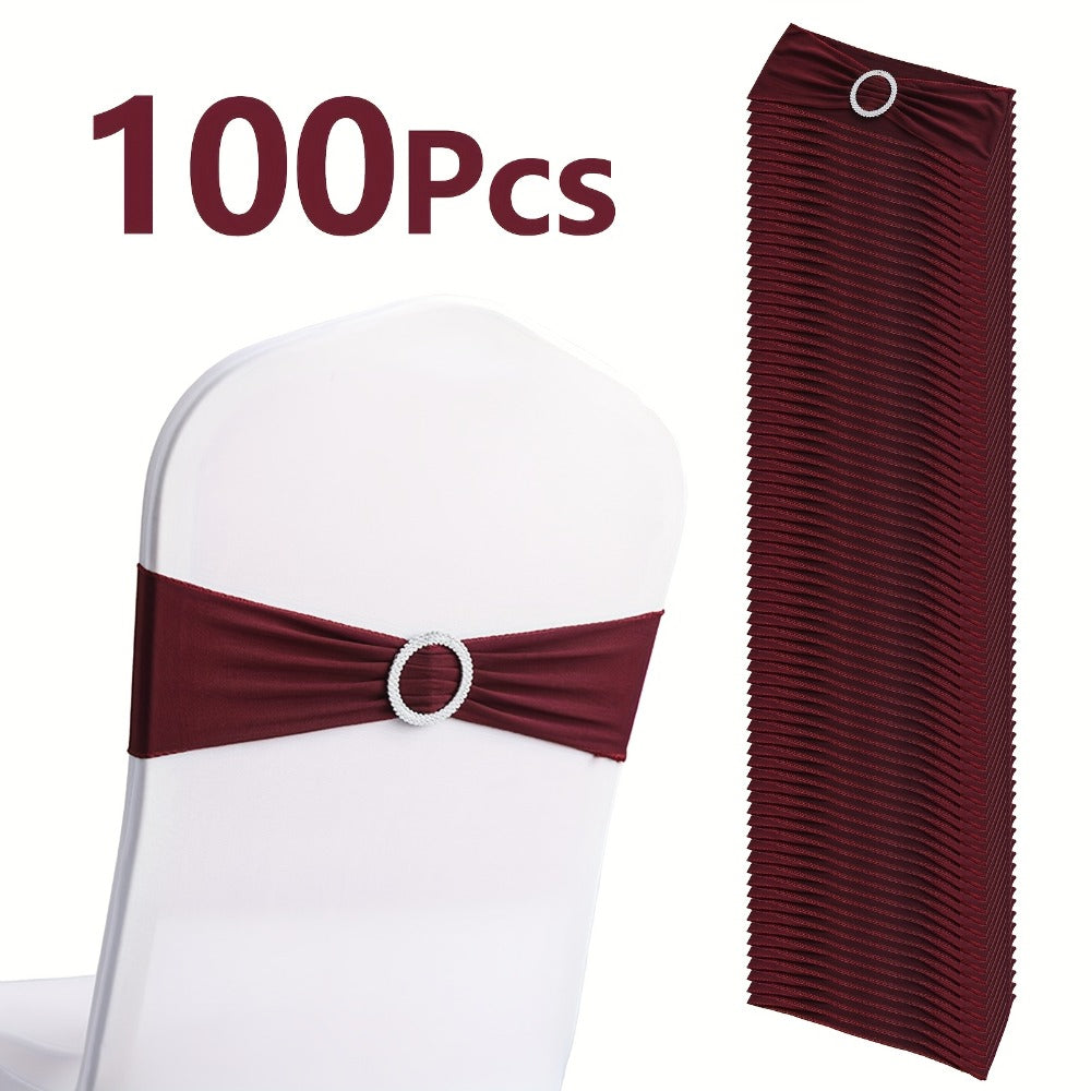 Chair Sashes for Wedding 100pcs Stretch Spandex Elastic Chair Sash Bands with Buckle for Dining Chairs Banquet Party Event Decor - Bulk Set Multiple Colors - product image 12