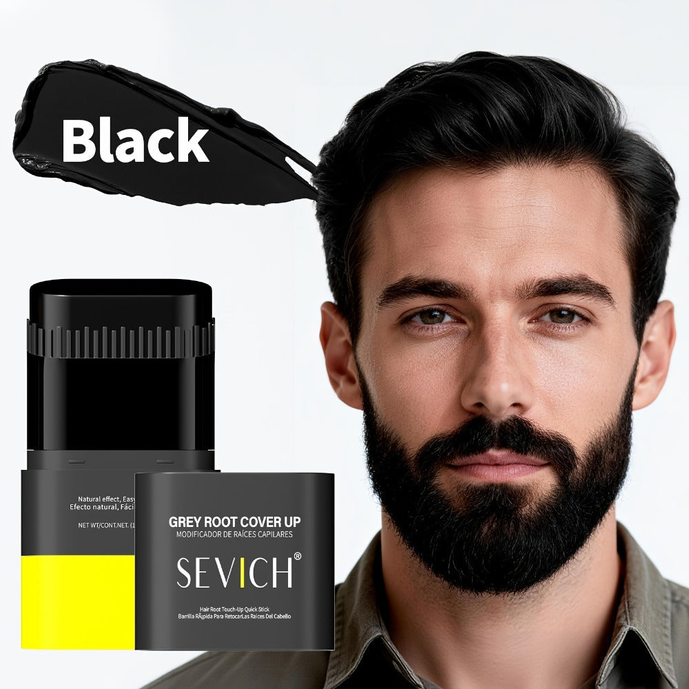 Beard Dye Pen 2-in-1 Waterproof Color Stick for Men — Sevich Instant Gray Coverage Washable Beard Hair Filler Pen with Brush Natural Finish for Mustache & Sideburns 3 Shades - product image 3