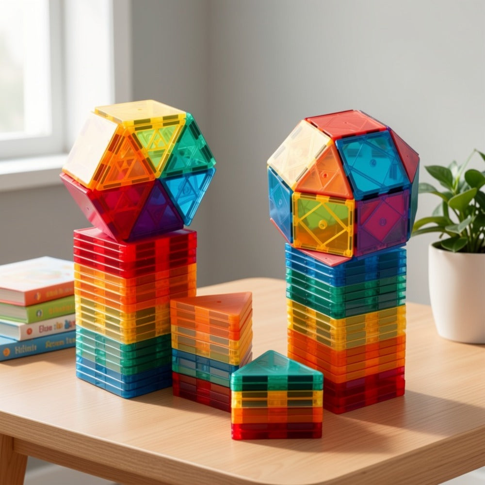 Toddler Magnetic Tiles 34 Piece Starter Set | STEM Magnetic Building Blocks for Kids Ages 3+, Creative Construction Toy for Boys & Girls, Birthday Christmas - product image 7
