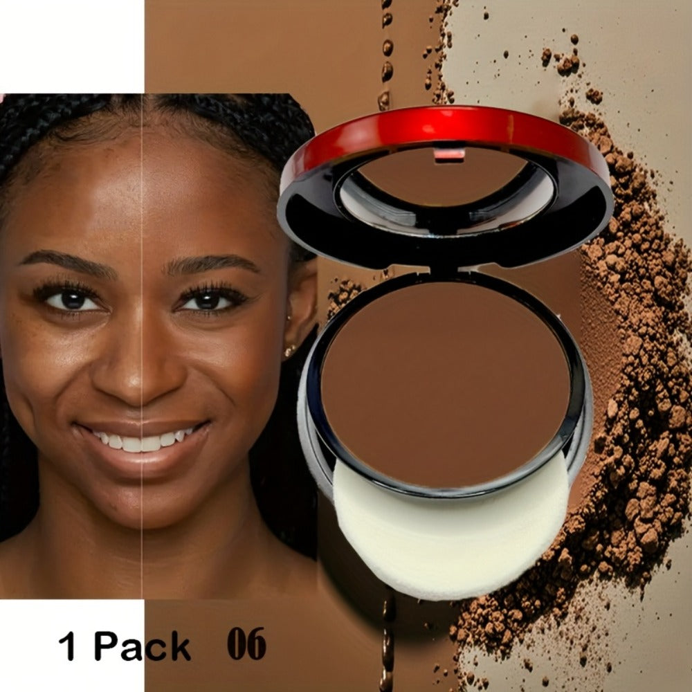 Pressed Powder Foundation Contour Matte Ful1l Coverage Oil Control Waterproof | 6 Shades Light to Dark | Blending Puff Included | 1-Pack & 2-Pack Duo Set Available - product image 23