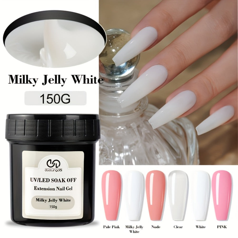 Builder Gel for Nail Extensions 150g Apex Strengthening Kit 13 Shades Clear White Pink Nude Milky Jelly Salmon UV LED Cure Professional Salon Home DIY Manicure Nail Art Women - product image 14