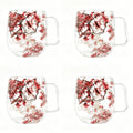 Double Wall Glass Coffee Cups with Handle Set of 4 – Borosilicate Thermal Mugs for Latte Cappuccino Tea | Dried Flower & Petal Design Transparent Drinkware for Office Home Gifts - product image 12