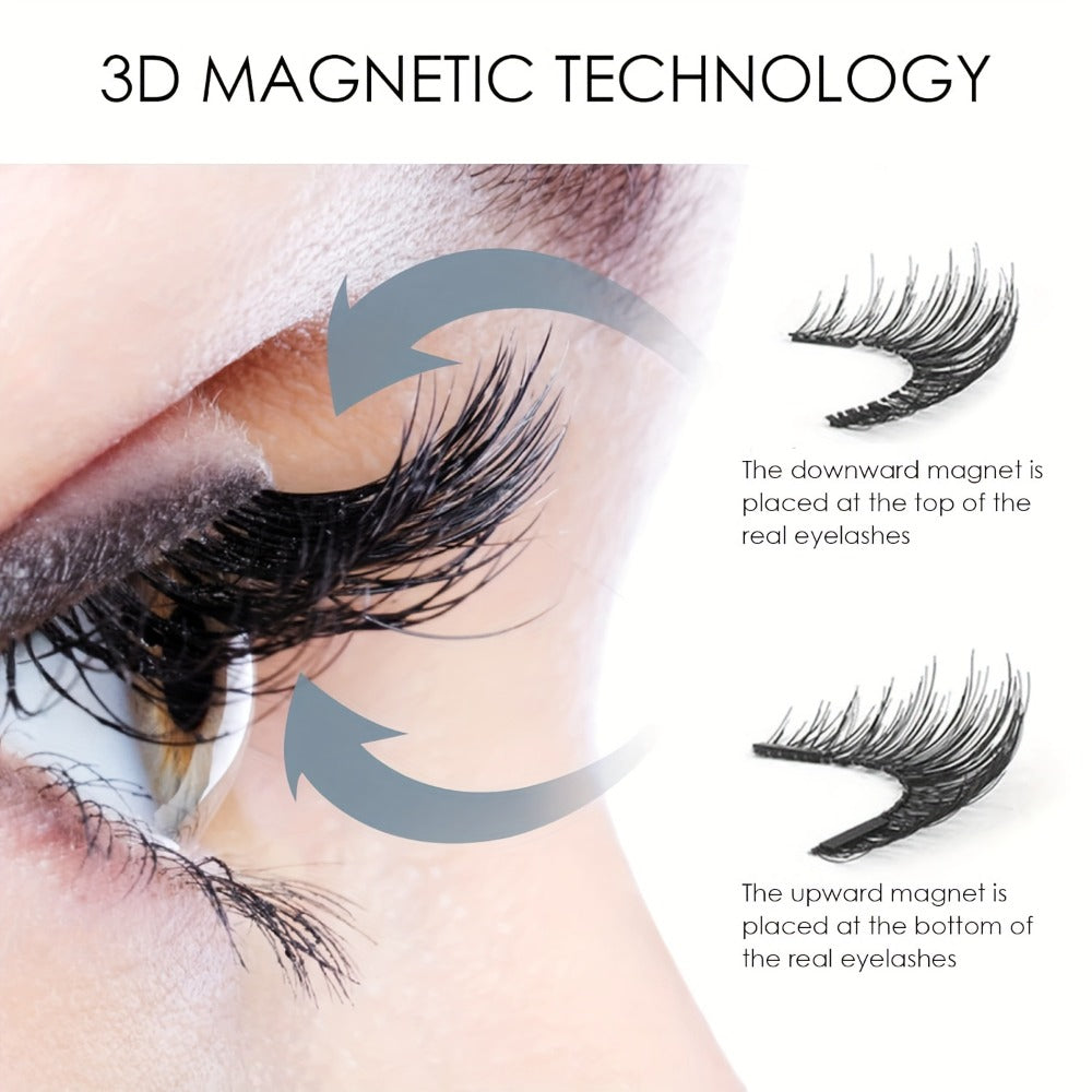 Waterproof 3D Magnetic Lashes 8Pcs Reusable Double Strip False Eyelashes Set with Clips & Glue – Natural Look for Women, Daily Wear, Parties & Special Occasions - product image 12