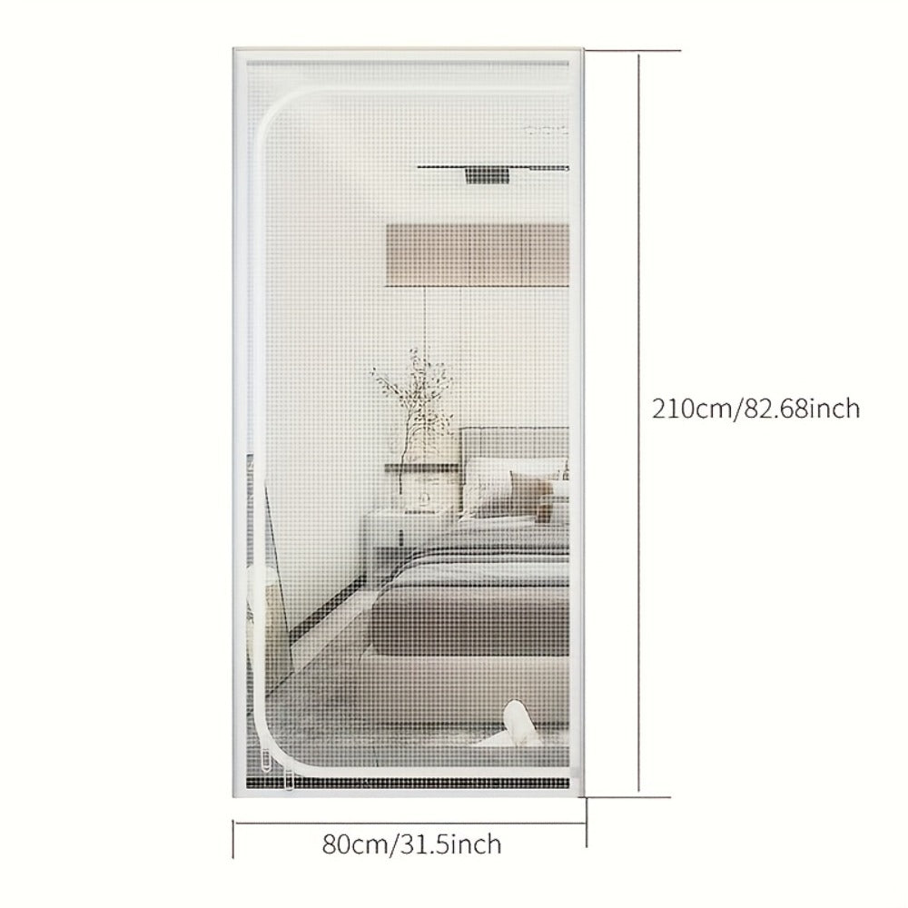 Cat Proof Door Curtain Pet Gate - Double Stitched Durable Scratch-Resistant Screen, Indoor Cat Barrier Door Cover for Doorways, Multiple Sizes, White & Black, Keep Cats In or Out o - product image 2