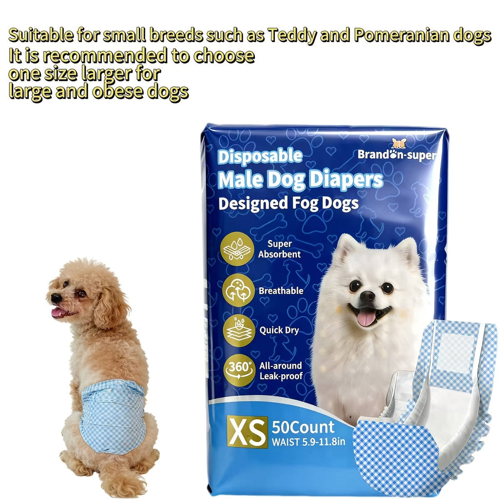 Super Absorbent Leak-Proof Pet Nappies, Comfortable Fit for Puppies, Senior Dogs, Incontinence & Post-Surgery Recovery, XXS to L | Disposable Dog Diapers - product image 2