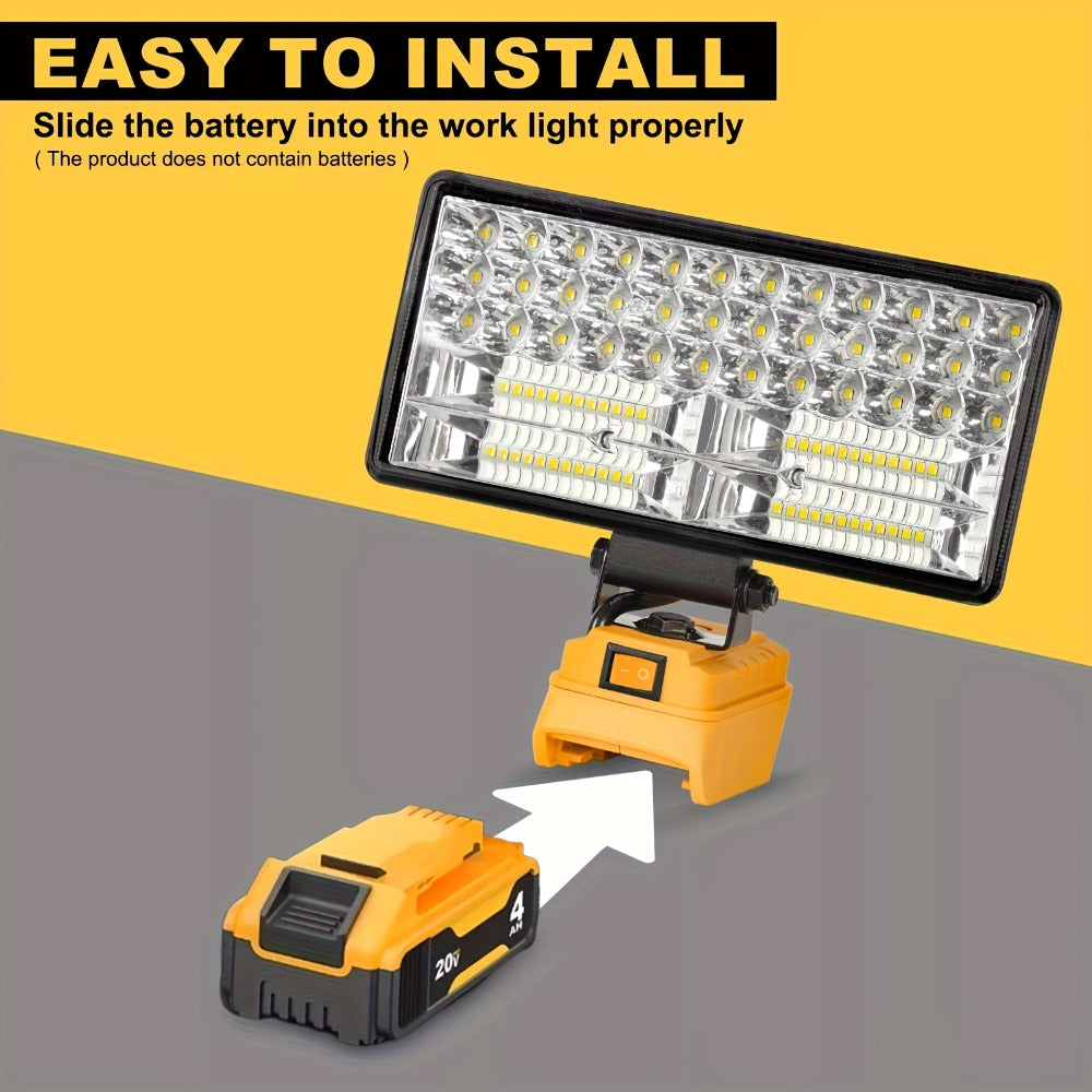 Cordless LED Work Light for DeWalt 20V Battery – 30W/90W 1800/5400 Lumen LED Floodlight | Battery Powered Work Light for Automotive Repair, Construction Site & Emergency Lighting | - product image 17