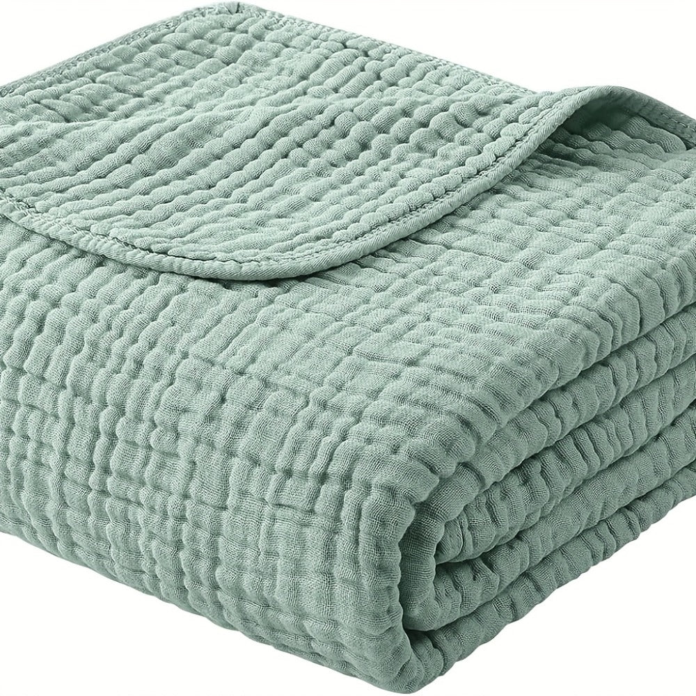 Morandi Cotton Muslin Blanket 6-Layer – Soft Gauze Throw for Couch & Bed, Lightweight Breathable All Season, Machine Washable, 6 Colors - product image 8